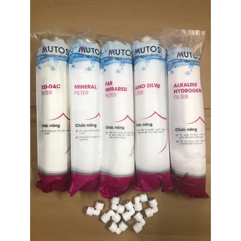 Bộ 5 Lõi Lọc Nước Chức Năng MUTOSI - T33, Mineral, Far Infrared, Nano Silver, Alkaline Hydrogen - Hàng Chính Hãng, Tiện Ích Gia Đình