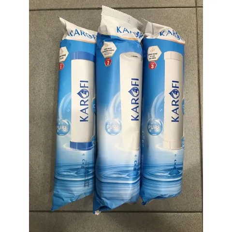 Bộ 3 Lõi Lọc 123 KAROFI Chính Hãng - Thay Thế Cho Máy Lọc Nước RO - Chất Lượng Nước Tối Ưu 12 Tháng