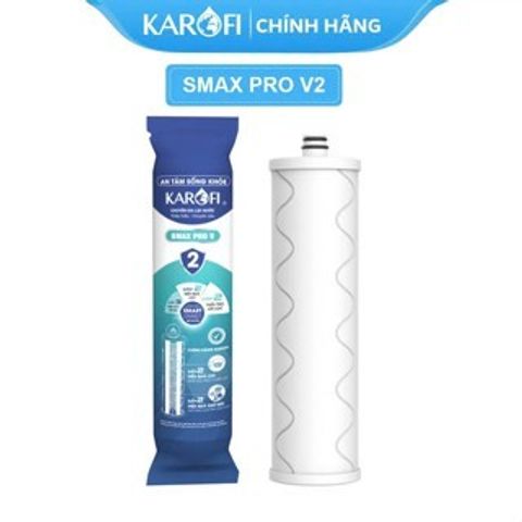 Lõi Lọc Thô Smax Pro V2 Karofi Chính Hãng - Lõi Than Hoạt Tính Chống Clo, Diệt Khuẩn, Thay Thế 12 Tháng