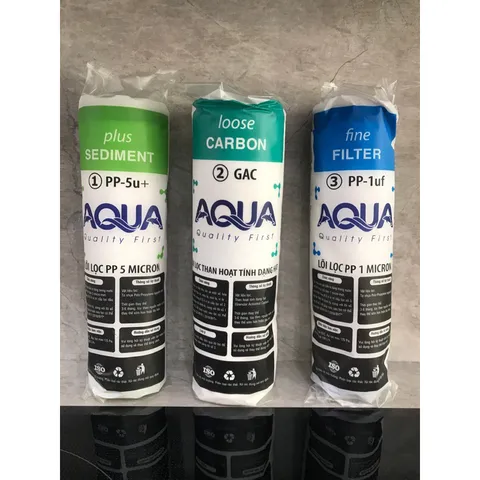 Lõi Lọc Nước AQUA 1,2,3 Chính Hãng - Lọc Thô Hiệu Quả Cho Máy Lọc Nước RO - Tuổi Thọ 3-9 Tháng