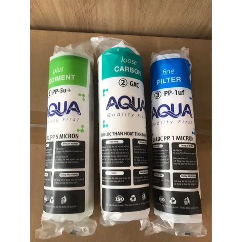 Lõi Lọc Nước AQUA 1,2,3 Chính Hãng - Lọc Thô Hiệu Quả Cho Máy Lọc Nước RO - Tuổi Thọ 3-9 Tháng