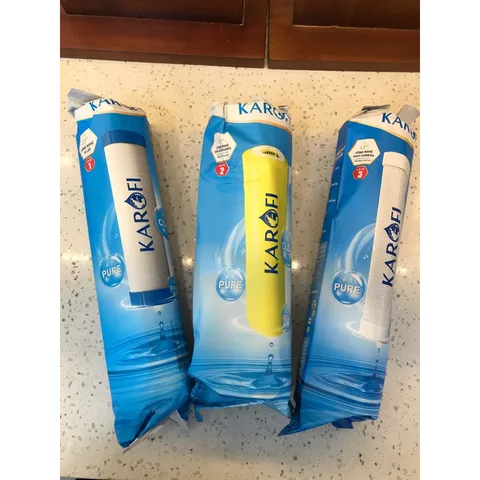 Bộ 3 Lõi Lọc Nước Karofi 1 2 3 - Chính Hãng Dành Cho Nước Cứng Nhiễm Đá Vôi - Bảo Vệ Màng RO Hiệu Quả