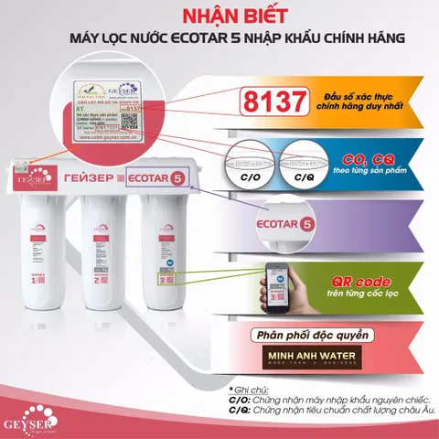 Máy Lọc nước Nano Geyser Ecotar 5 - Hàng chính hãng LB Nga - Made in Russia - Bảo hành 3 năm