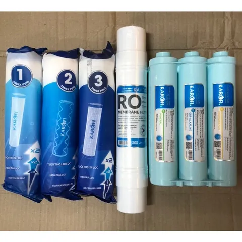 Bộ 10 Lõi Lọc Nước Karofi Chính Hãng - Bao Gồm Lõi 123 SMAX PRO, Màng RO Hàn Quốc, Hiệu Suất Cao, Duy Trì Chất Lượng Nước Tối Ưu
