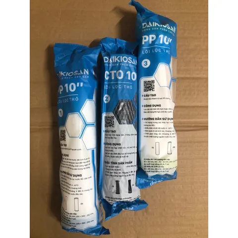 Bộ 3 Lõi Lọc Daikiosan Chính Hãng - Bảo Vệ Màng RO Cho Máy Lọc Nước RO - Lọc Thô Hiệu Quả