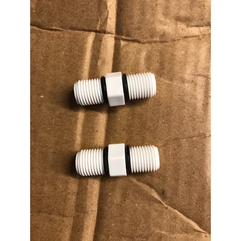 Bộ 2 cái nối thẳng 2 đầu ren ngoài 13x13 - Dụng cụ nối cốc lọc nước cao cấp, nhựa chất lượng trắng