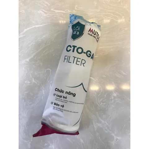 Lõi Lọc Nước Mutosi CTO-GAC - Lõi Than Nén Chính Hãng cho Máy Lọc Nước, Khử Clo và Chất Độc, Bảo Vệ Màng RO