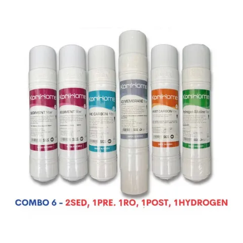 Bộ Lõi Lọc Nước KORIHOMe 6 chiếc cho Máy WPK-818-HA - Lõi RO, Pre Carbon, Post Carbon, Hydrogen Alkaline chính hãng, lọc sạch tối ưu