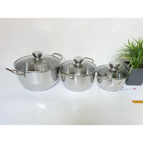 [KM] Bộ 3 Nồi nấu từ Fivestar nắp kính - Sử dụng được trên tất cả các loại bếp -Bảo Hành 5 năm