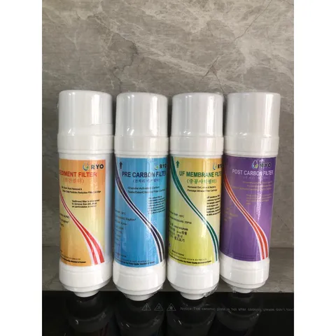 Combo 4 Lõi Lọc Nước Hàn Quốc 8inch - Loại U, Dài 23cm - Thay Thế Máy Lọc Cuckoo, Nước Sạch & An Toàn