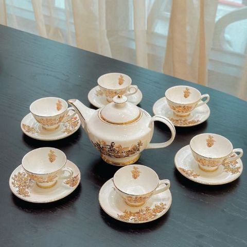 Bộ ấm chén trà sứ xương châu Âu Imperial hoa cúc - Bộ trà cao cấp 7 món, sang trọng, bền đẹp, tinh tế cho trải nghiệm uống trà hoàn hảo