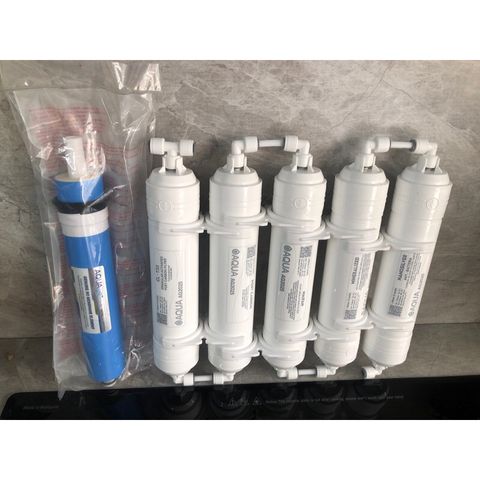 Bộ 6 Lõi Lọc Nước AQUA 456789 - Hàng Chính Hãng Dành Cho Máy Lọc RO - Lõi Màng RO, GAC, Post Carbon, Maifan, Mineral, Nano Bạc