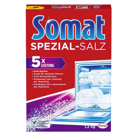 Muối Rửa SOMAT 1,2KG - Xuất xứ Châu âu - Giúp máy không bị bám cặn , vôi hóa