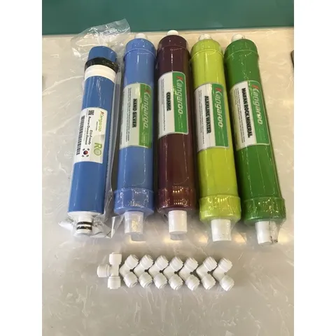 Combo 5 Lõi Lọc Nước Kangaroo 45678 - Hợp chuẩn RO, Nano Bạc, Alkaline, Ceramic, Maifan - Cung cấp khoáng sạch, an toàn cho sức khỏe