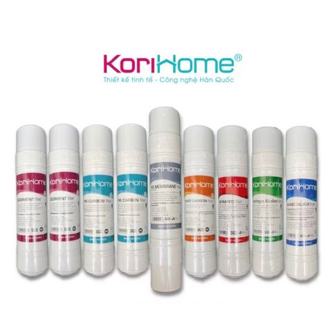 Lõi Lọc Nước KORIHOME Chính Hãng - Bộ 8 Lõi Lọc RO, Pre-Carbon, Sediment, Hydrogen Alkaline, Nano Silver - Nhập Khẩu Hàn Quốc