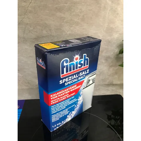 Muối Làm Mềm Nước Finish 1.2KG - Bảo Vệ Máy Rửa Bát, Ngăn Ngừa Bám Cặn Canxi Magie, Hàng Nhập Khẩu Đức