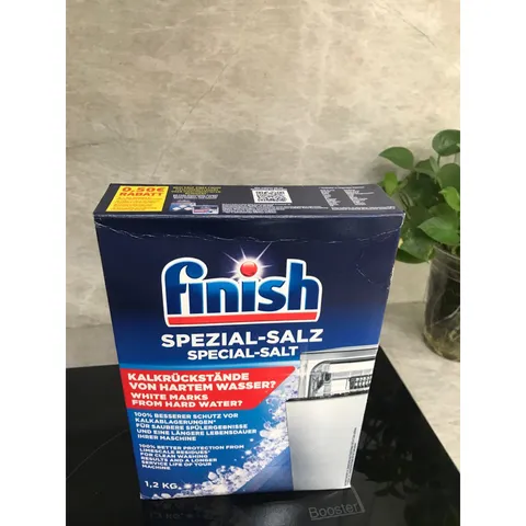 Muối Làm Mềm Nước Finish 1.2KG - Bảo Vệ Máy Rửa Bát, Ngăn Ngừa Bám Cặn Canxi Magie, Hàng Nhập Khẩu Đức