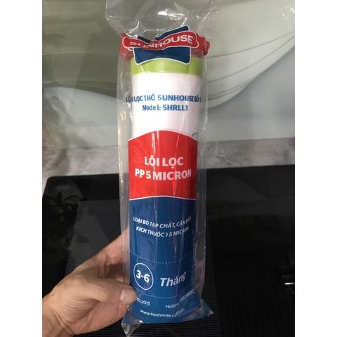 Lõi Lọc Thô SUNHOUSE Số 1 PP5 Micron Chính Hãng - Loại Bỏ Tạp Chất, Cặn Bẩn, Bảo Vệ Màng Lọc R.O, Thời Gian Thay Thế 3-6 Tháng