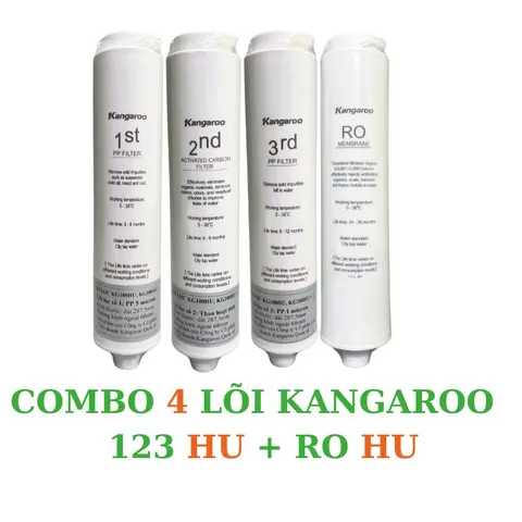 Bộ 4 Lõi Lọc Đúc KANGAROO Hydrogen ion Kiềm Dòng Để Bàn - Lõi Lọc Chính Hãng, Chất Lượng Cao, An Toàn Cho Nước Uống