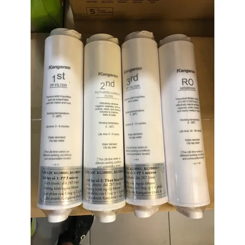 Bộ 4 Lõi Lọc Đúc KANGAROO Hydrogen ion Kiềm Dòng Để Bàn - Lõi Lọc Chính Hãng, Chất Lượng Cao, An Toàn Cho Nước Uống