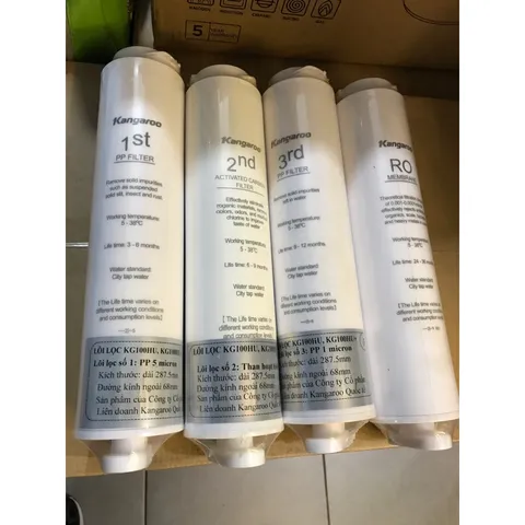 Bộ 4 Lõi Lọc Đúc KANGAROO Hydrogen ion Kiềm Dòng Để Bàn - Lõi Lọc Chính Hãng, Chất Lượng Cao, An Toàn Cho Nước Uống