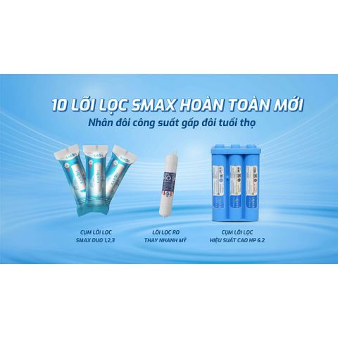 Bộ 10 Lõi Lọc SMAX KAROFI Chính Hãng - Thay Thế Cho Máy Lọc Nước Model KAD-M28, D50 - Giải Pháp Nước Sạch Hoàn Hảo