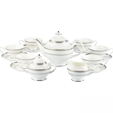 Bộ Cafe Sứ Xương Imperial London Bạch Kim Anh 15 Chi Tiết - Sang Trọng, Tinh Xảo, Chất Liệu Cao Cấp, Dụng Cụ Nhà Bếp Thiết Kế Đẹp
