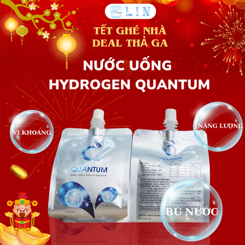 Nước Khoáng Ion Kiềm Giàu Hydrogen Quantum 1 Thùng (350ml x10 Gói) - Giúp Cân Bằng Axit, Tăng Cường Sức Đề Kháng и Phòng Chống Lão Hóa