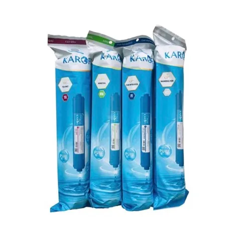 Bộ 4 Lõi Lọc KAROFI 5678 Chính Hãng - GAC-T33, Khoáng MINERAL, FAR INFRARED, NANO SILVER - Cung Cấp Khoáng Chất Cho Nước Uống Ngon Hơn
