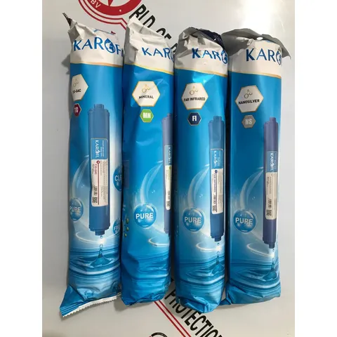 Bộ 4 Lõi Lọc KAROFI 5678 Chính Hãng - GAC-T33, Khoáng MINERAL, FAR INFRARED, NANO SILVER - Cung Cấp Khoáng Chất Cho Nước Uống Ngon Hơn
