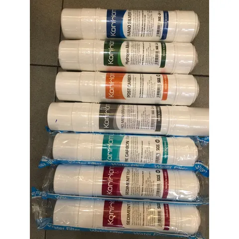 Bộ 7 Lõi Lọc Nước Korihome Chính Hãng - Lõi Sediment, Pre Carbon, RO, Post Carbon, Hydrogen Alkaline, Nano Silver - 100% Chất Lượng Cao