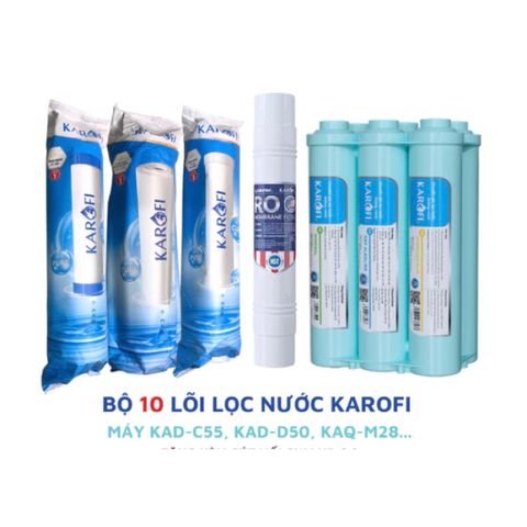 Bộ Lõi Lọc Nước KAROFI Chính Hãng - Thay Thế cho KAD-D50, C55, M28 - Công Nghệ Vi Lọc và Than Hoạt Tính