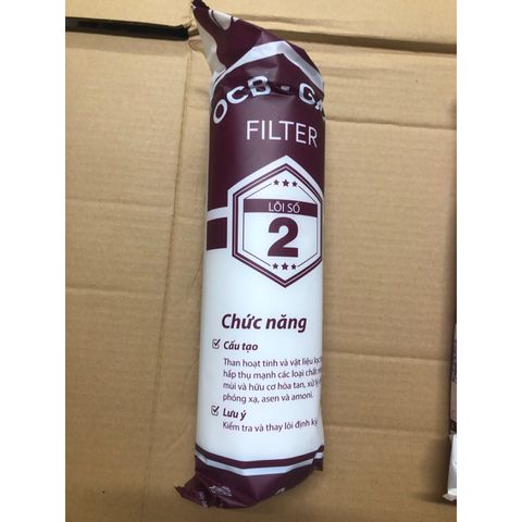 Lõi Lọc Nước JENPEC Số 2 OCB-GAC - Than Hoạt Tính Hàng Chính Hãng - Loại Bỏ Tạp Chất Hiệu Quả 5µm