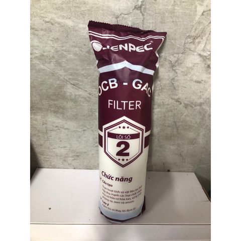 Lõi Lọc Nước JENPEC Số 2 OCB-GAC - Than Hoạt Tính Hàng Chính Hãng - Loại Bỏ Tạp Chất Hiệu Quả 5µm