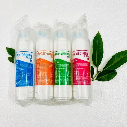 Bộ 4 Lõi Lọc Nước U/F Đầu U 25cm - Chính Hãng Nhập Khẩu Hàn Quốc, Thay Thế Máy Lọc Nước Cuckoo, Canzy, Ryo, Newlife