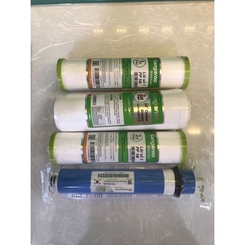 Bộ 4 Lõi Lọc Nước KANGAROO 1234 - Hàng Chính Hãng, Lọc Sạch Vi Rút, Vi Khuẩn, Tăng Cường An Toàn Cho Nước Uống