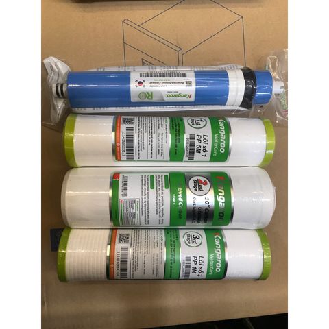 Bộ 4 Lõi Lọc Nước KANGAROO 1234 - Hàng Chính Hãng, Lọc Sạch Vi Rút, Vi Khuẩn, Tăng Cường An Toàn Cho Nước Uống