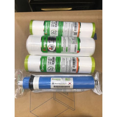 Bộ 4 Lõi Lọc Nước KANGAROO 1234 - Hàng Chính Hãng, Lọc Sạch Vi Rút, Vi Khuẩn, Tăng Cường An Toàn Cho Nước Uống
