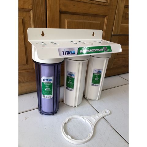 Bộ 3 Cốc Lọc Nước Sinh Hoạt 10inch TITAKO - Thiết Bị Lọc Thô Có Tay Mở, Bảo Vệ Nguồn Nước An Toàn Cho Gia Đình