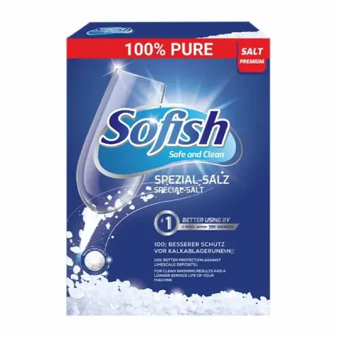 Muối Rửa Bát SOFISH 1,6kg - Đồ Gia Dụng Nhập Khẩu, Làm Mềm Nước Chuyên Dụng Cho Máy Rửa Chén Bosch, Teka, Hafele