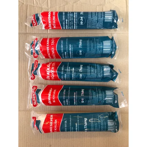 Bộ 5 Lõi Lọc Nước SUNHOUSE - Than Hoạt Tính, Đá Khoáng, Tạo Kiềm, Hydro, Nano Bạc - Sức Khỏe An Toàn Cho Gia Đình