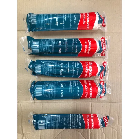Bộ 5 Lõi Lọc Nước SUNHOUSE - Than Hoạt Tính, Đá Khoáng, Tạo Kiềm, Hydro, Nano Bạc - Sức Khỏe An Toàn Cho Gia Đình