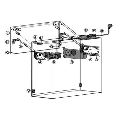 Trọn Bộ Tay Nâng Blum HF25 - Hàng chính hãng - Xuất xứ :  Áo