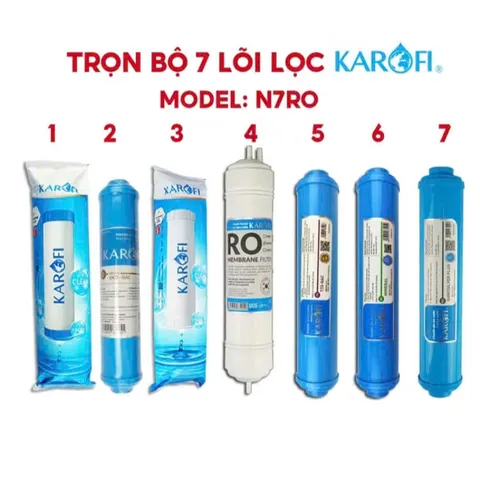 Bộ 7 Lõi Lọc Nước KAROFI Chính Hãng - Thay Thế Cho Máy Lọc Nước RO N7RO - Lọc Sạch, Đảm Bảo An Toàn Cho Sức Khỏe