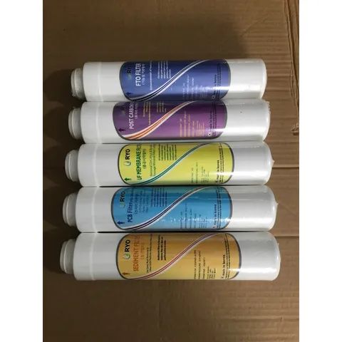 Bộ 5 Lõi Lọc Nước RYO Chính Hãng - Thay Thế Cho Máy Lọc RP-902 - Lõi Sediment, Pre Cacbon, U/F, Post Cacbon, FTO