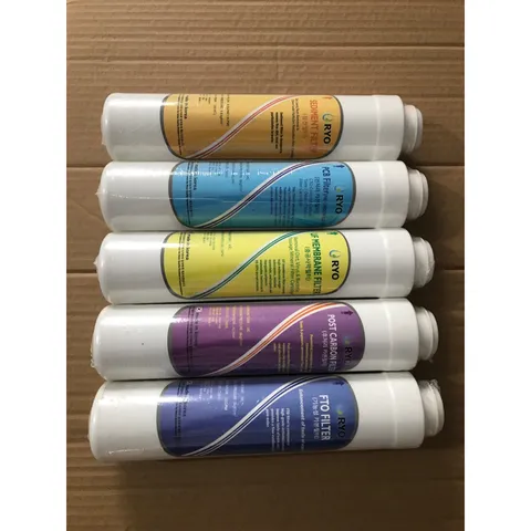 Bộ 5 Lõi Lọc Nước RYO Chính Hãng - Thay Thế Cho Máy Lọc RP-902 - Lõi Sediment, Pre Cacbon, U/F, Post Cacbon, FTO