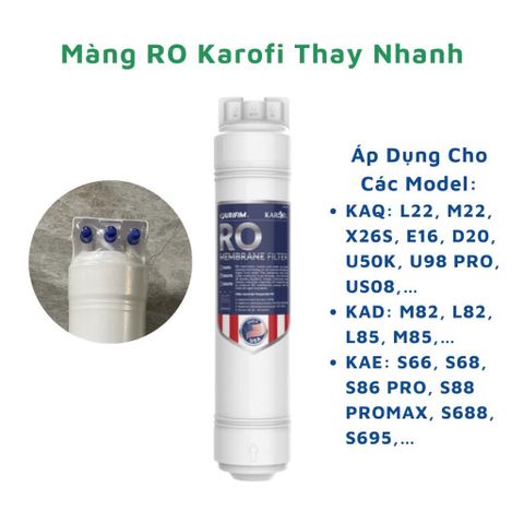 Màng RO KAROFI 100GPD Nhập Khẩu Mỹ - Thay Thế Nhanh Cho Máy Lọc Nước Model KAE-S965, KAD-L85, KAE-S88 Pro Max