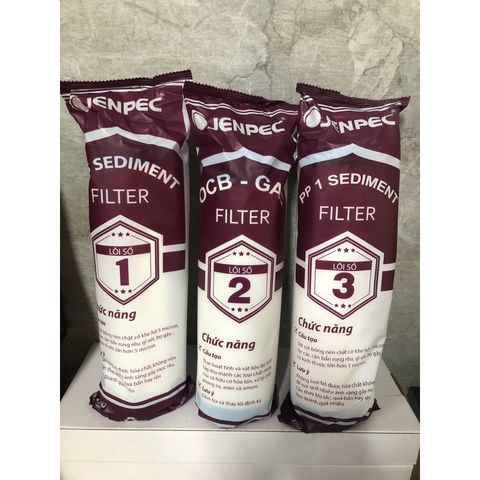 Bộ 3 Lõi Lọc Nước JENPEC 1, 2, 3 - Chính Hãng, Thay Thế Cho Máy Lọc Nước RO - Giải Pháp Lọc Nước An Toàn và Hiệu Quả