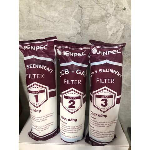 Bộ 3 Lõi Lọc Nước JENPEC 1, 2, 3 - Chính Hãng, Thay Thế Cho Máy Lọc Nước RO - Giải Pháp Lọc Nước An Toàn và Hiệu Quả
