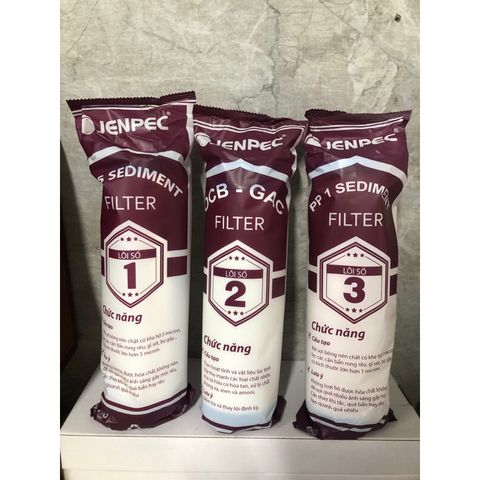 Bộ 3 Lõi Lọc Nước JENPEC 1, 2, 3 - Chính Hãng, Thay Thế Cho Máy Lọc Nước RO - Giải Pháp Lọc Nước An Toàn và Hiệu Quả